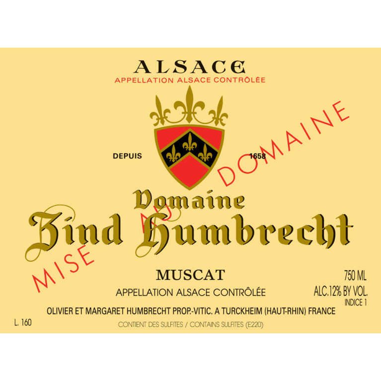 Zind-Humbrecht Muscat 2015 Front Label