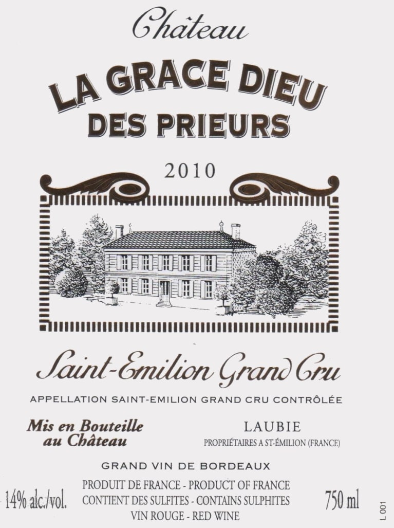 Chateau la Grace Dieu des Prieurs 2010