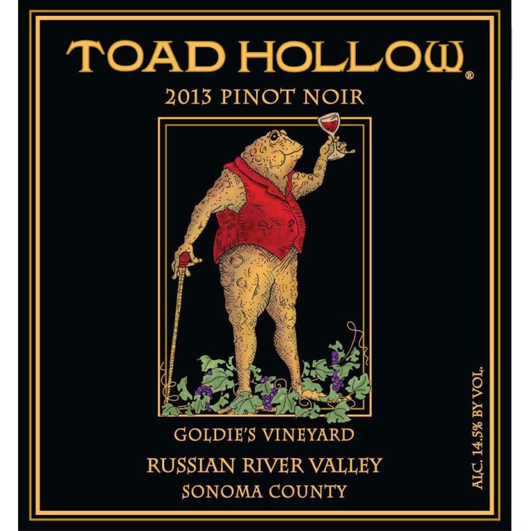 Flat front label of wine