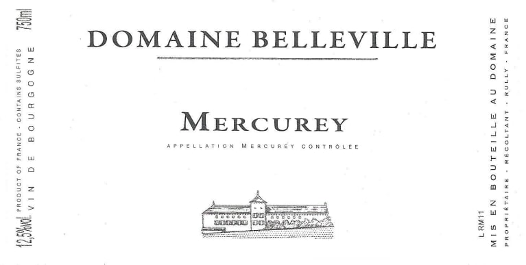 Flat front label of wine