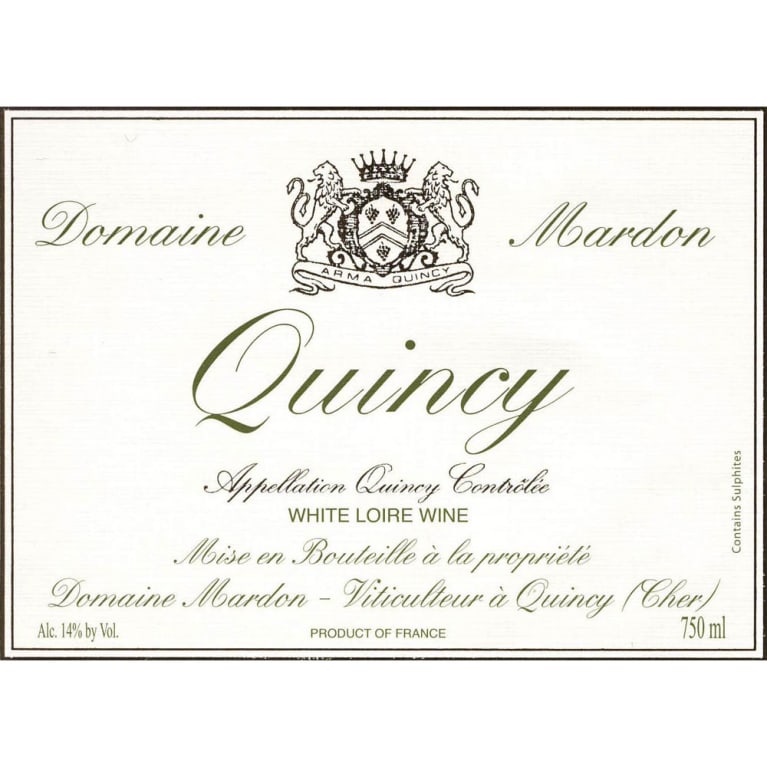 Flat front label of wine