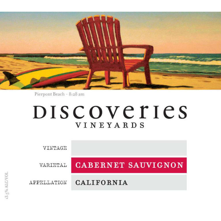 Flat front label of wine