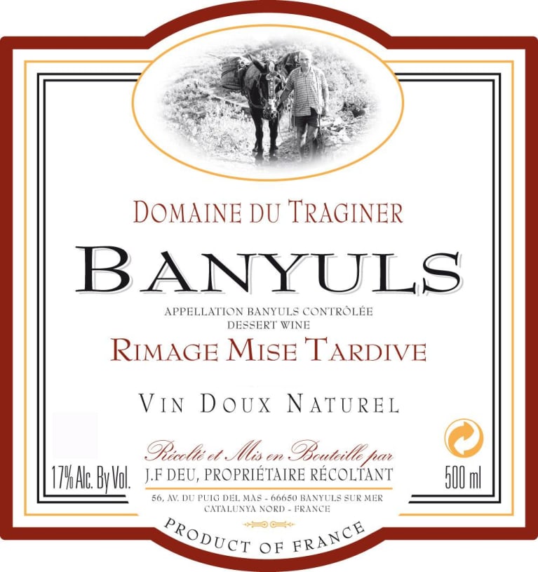 Le Domaine Du Traginer Banyuls Rimage Mise Tardive 2010 | Wine.com