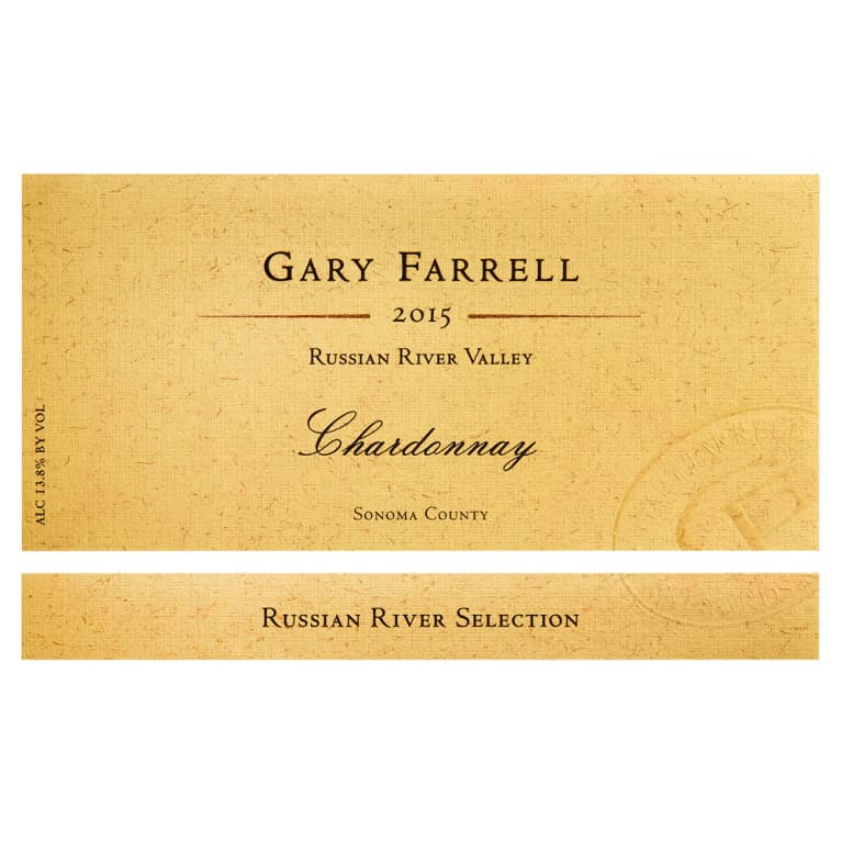 Flat front label of wine