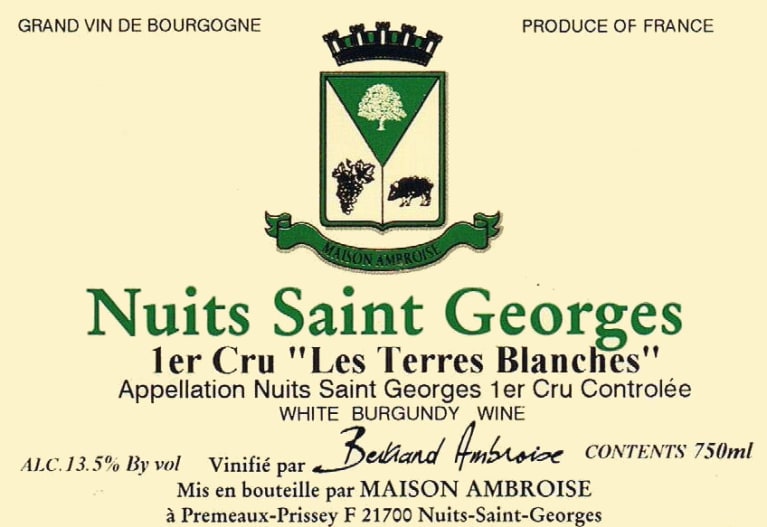 Maison Ambroise Nuits Saint Les Terres Blanches Premier Cru
