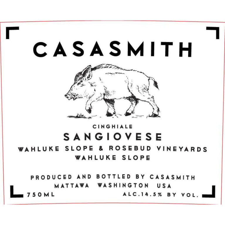 Casa Smith Cinghiale Sangiovese 2015 Front Label