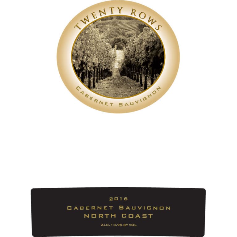 Flat front label of wine