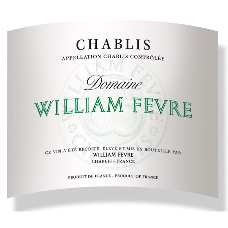 Flat front label of wine