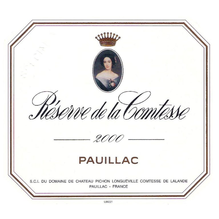 Chateau Pichon Longueville Comtesse de Lalande Reserve de la Comtesse 2000 Front Label