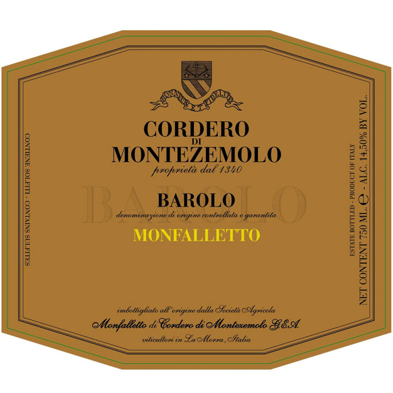 Flat front label of wine