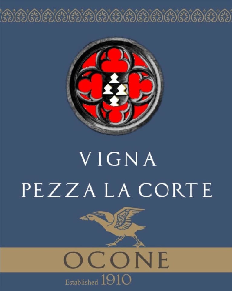Flat front label of wine