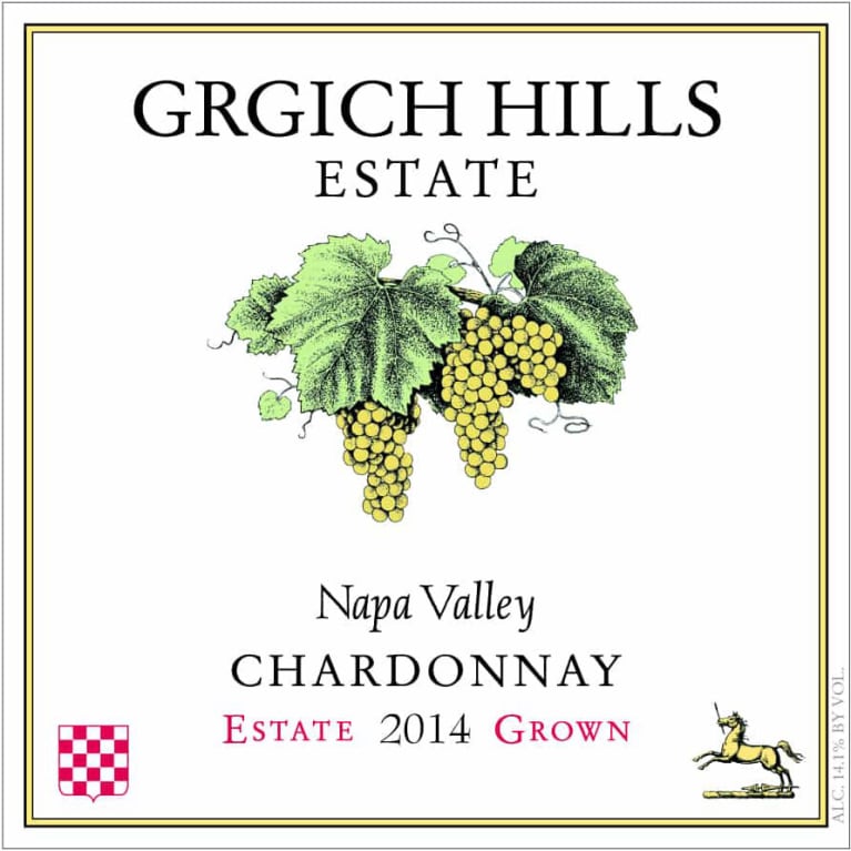 Flat front label of wine
