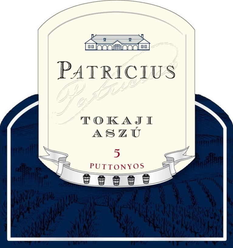 Flat front label of wine
