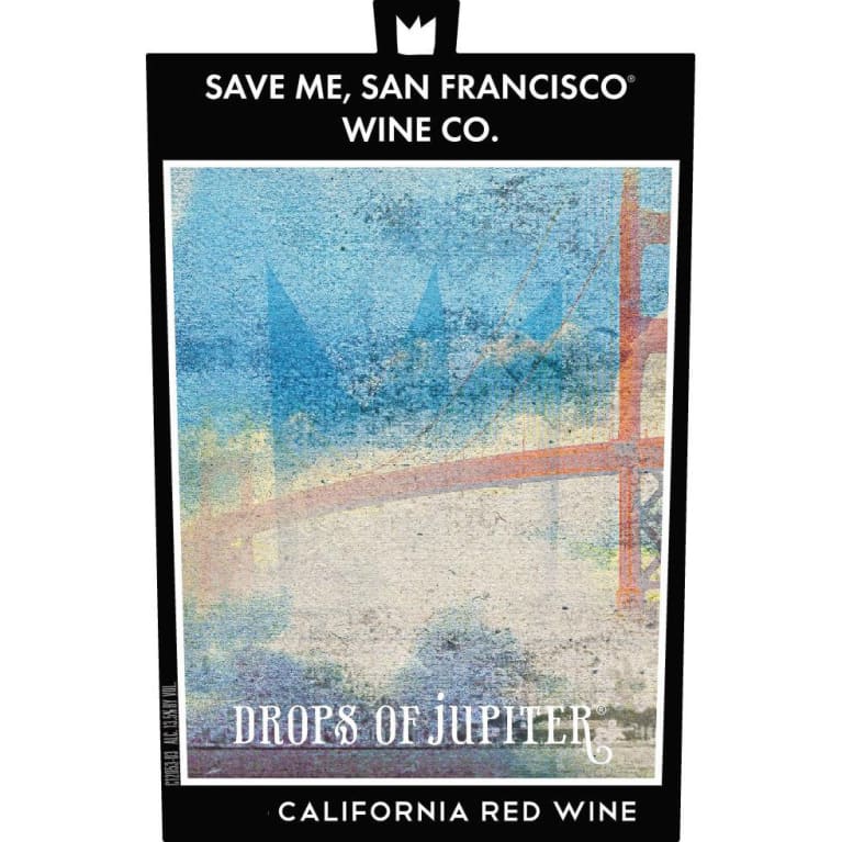 Flat front label of wine