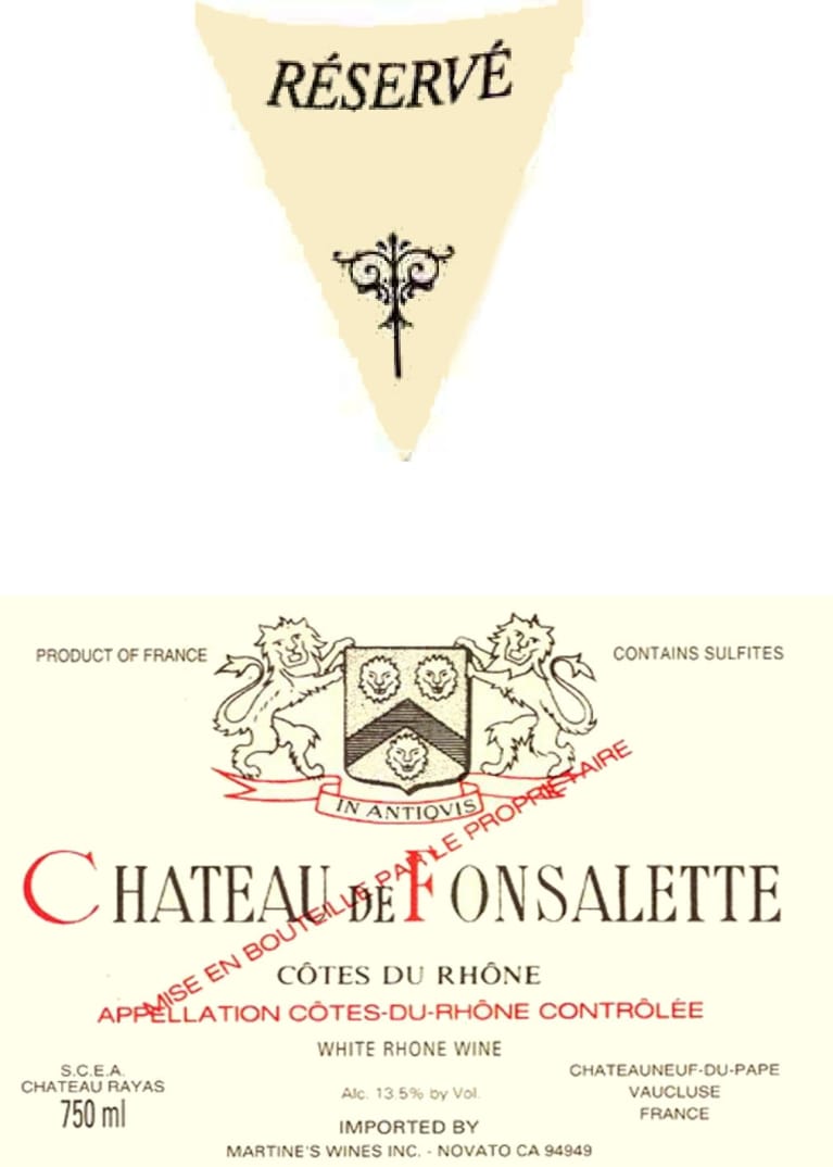 Flat front label of wine