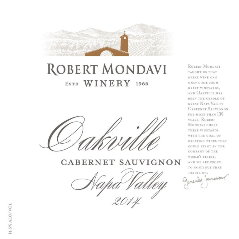 Robert Mondavi Oakville District Cabernet Sauvignon 2014 Front Label