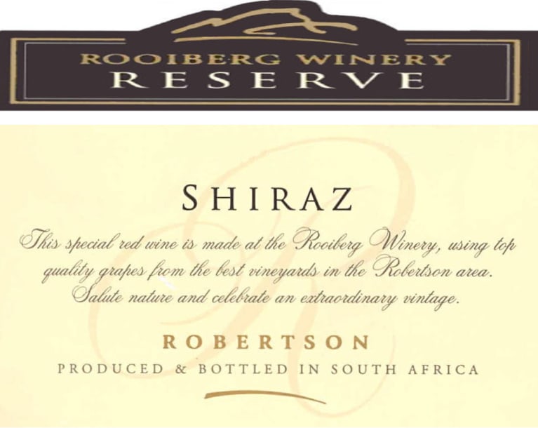 Rooiberg Winery Reserve Shiraz 2012