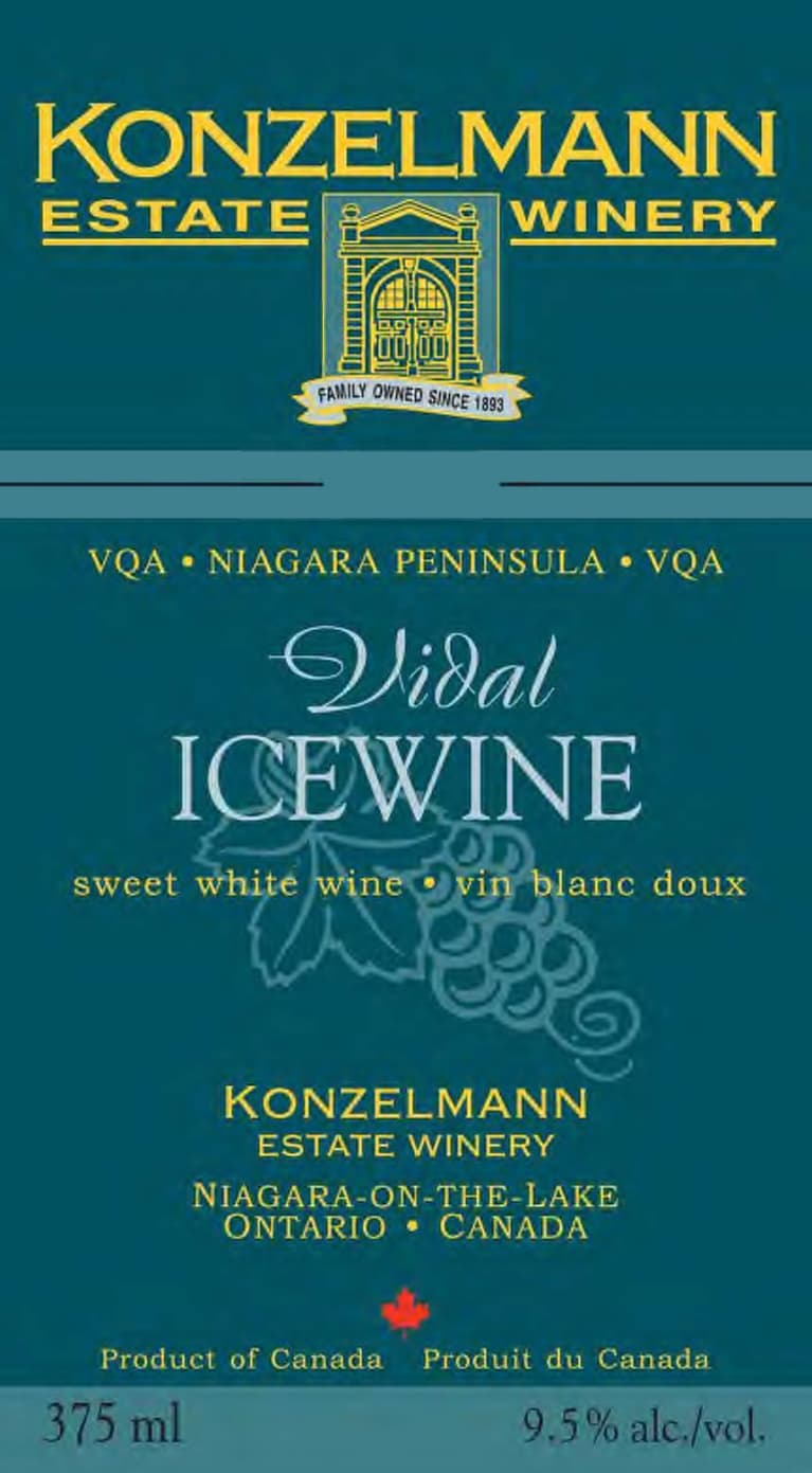 Flat front label of wine