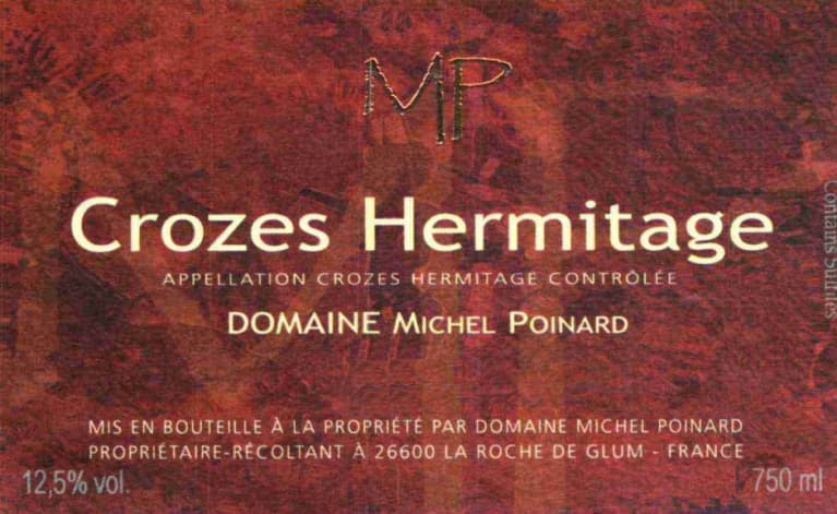 Vignobles Yves Cheron Crozes-Hermitage Domaine Michel Poinard 2007 Front Label