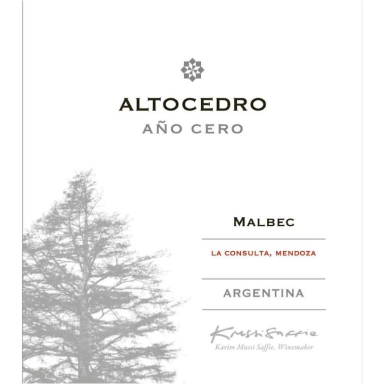 Altocedro Ano Cero Malbec 2016 Front Label
