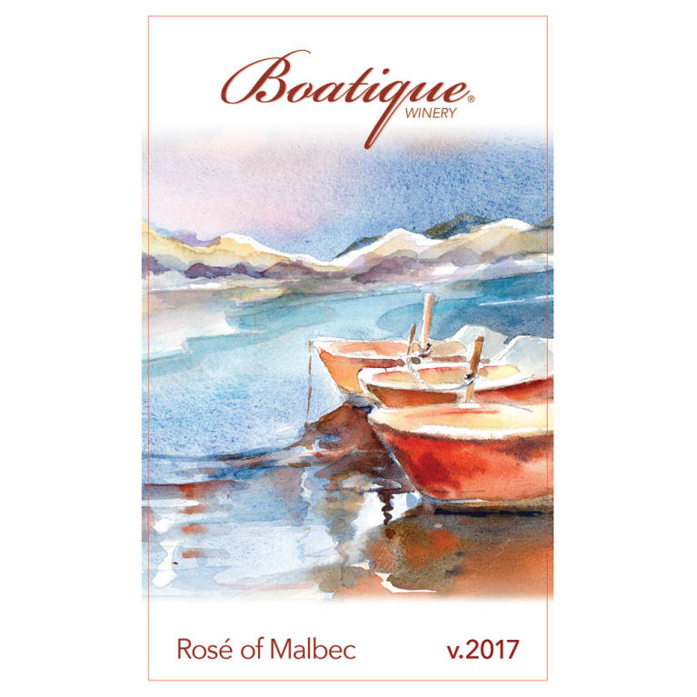 Boatique Malbec Rose 2017 Front Label