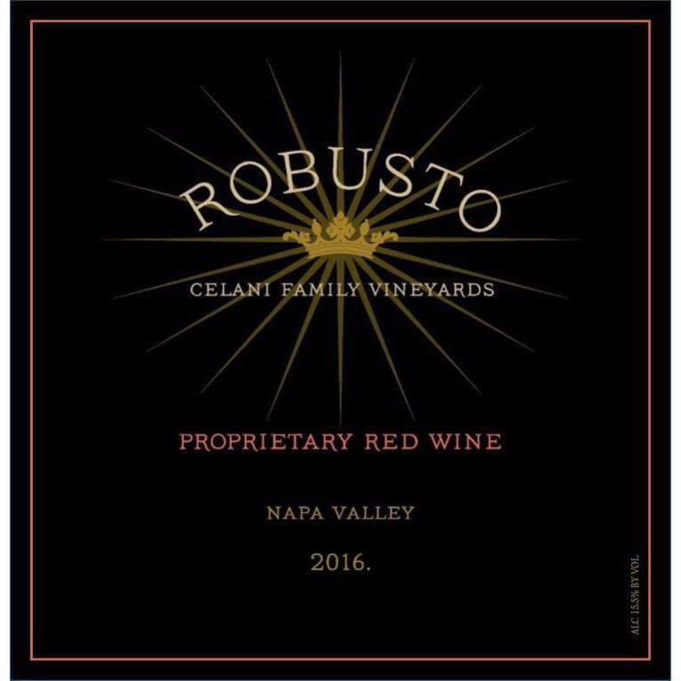 Celani Vineyards Robusto 2016 Front Label