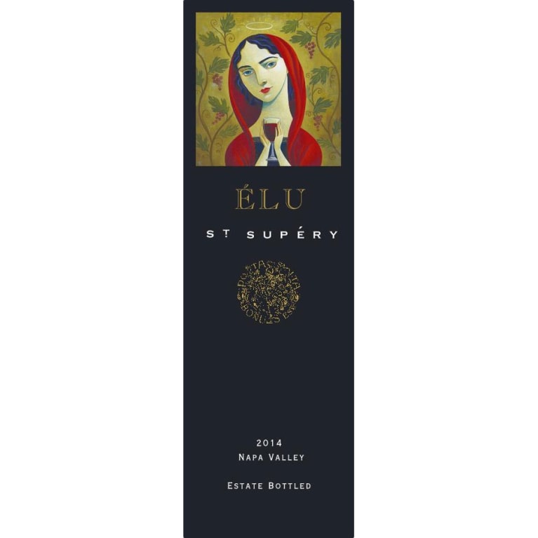 Flat front label of wine