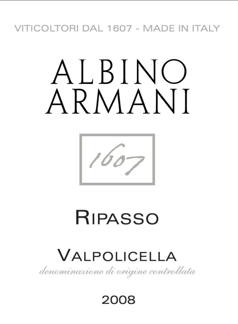 Albino Armani Ripasso Valpolicella 1607 2008 