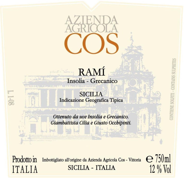 Cos Sicilia Rami Bianco 2011 Front Label