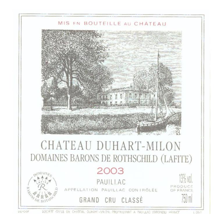 Chateau Duhart-Milon 2003 Front Label