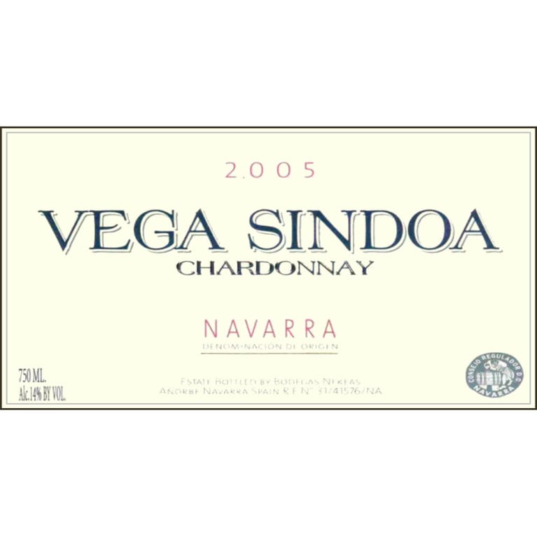 Bodegas Nekeas Vega Sindoa Barrel Fermented Chardonnay 2005 Front Label