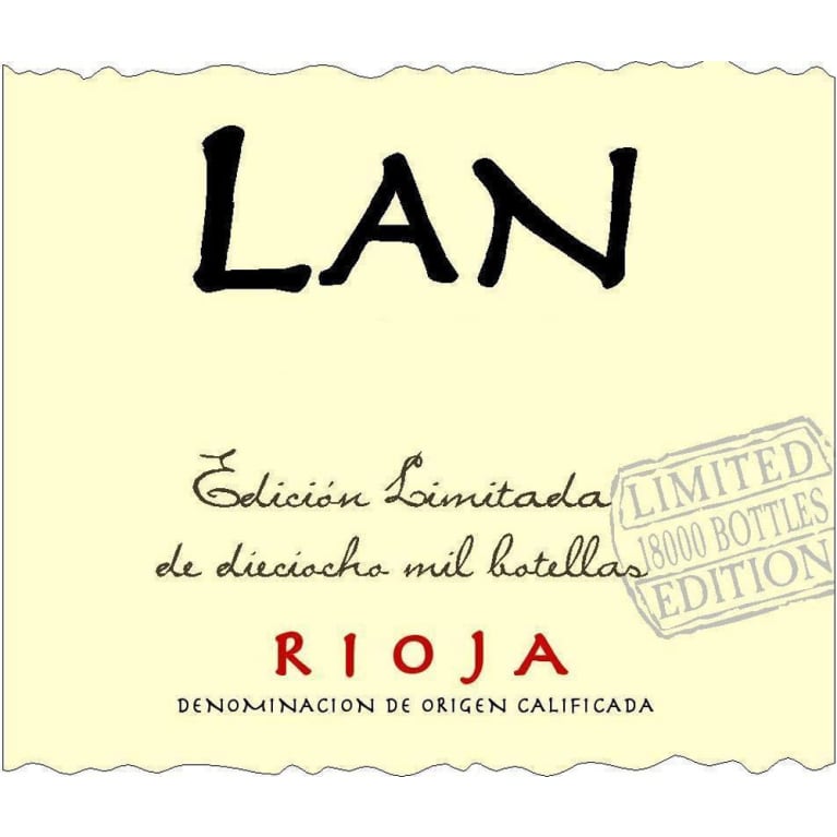 Flat front label of wine