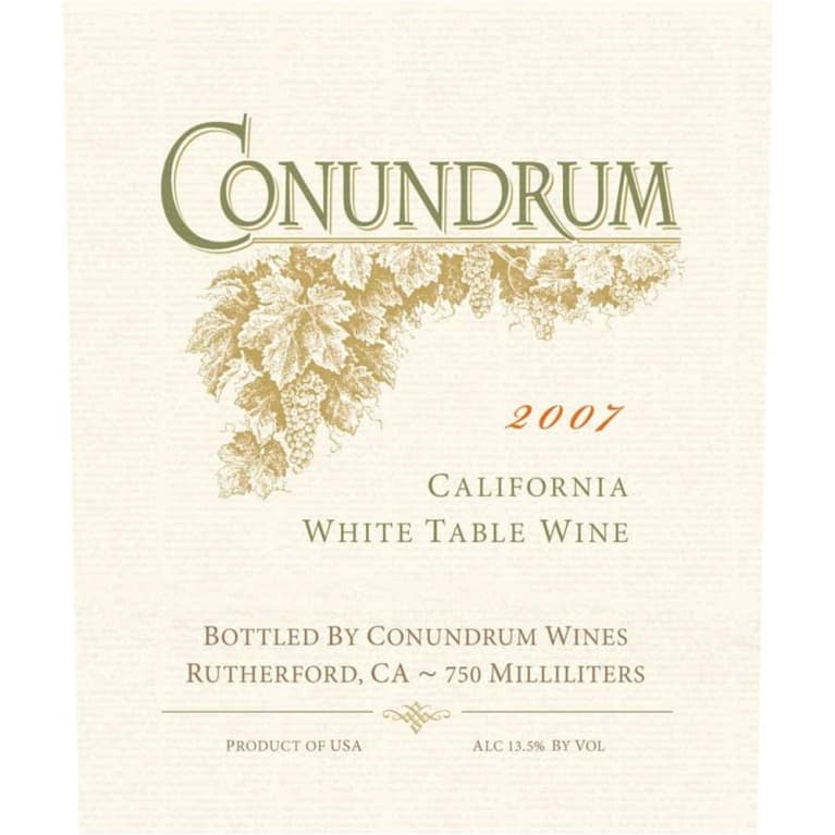 Flat front label of wine