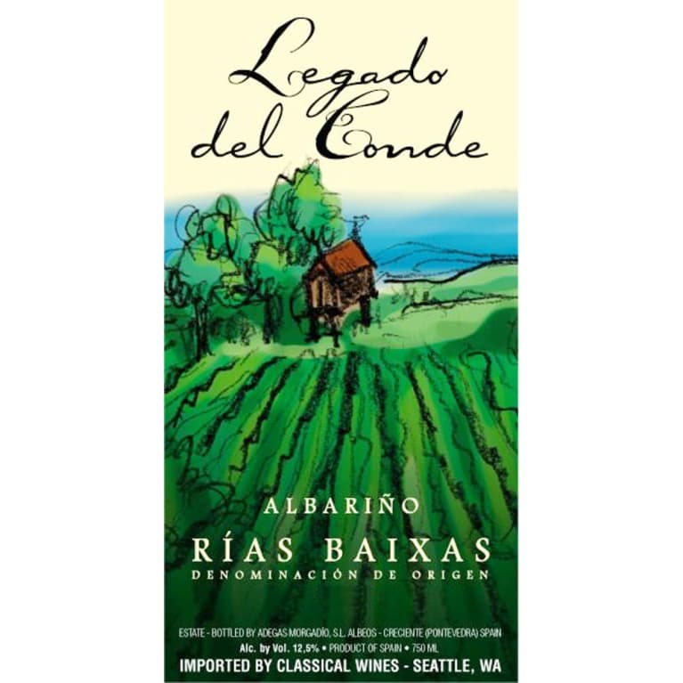 Flat front label of wine