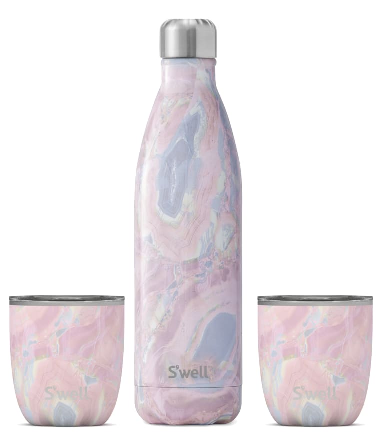 S'well Geode Rose Insulated Wine Bottle & Tumbler Set