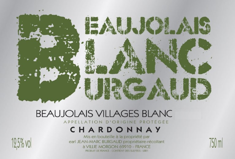 Jean-Marc Burgaud Beaujolais Blanc 2017 Front Label
