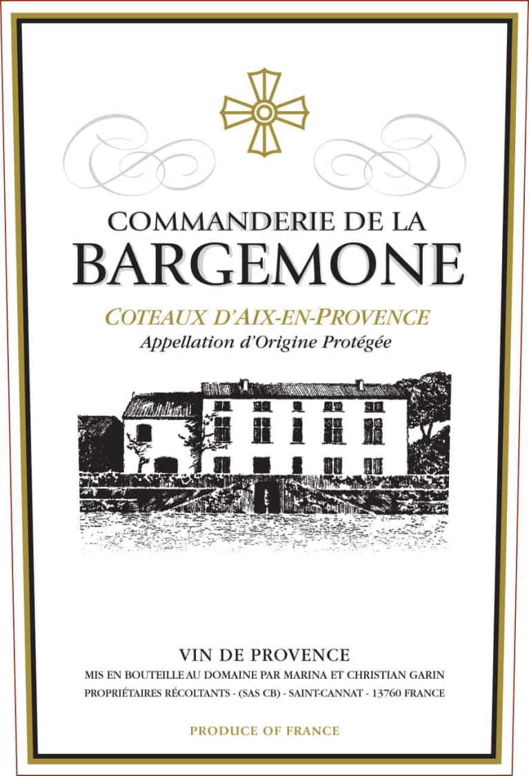 Commanderie de la Bargemone Coteaux d'Aix en Provence Rose 2021 Front Label