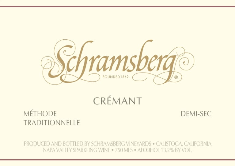 Schramsberg Cremant Demi-Sec 2018 Front Label