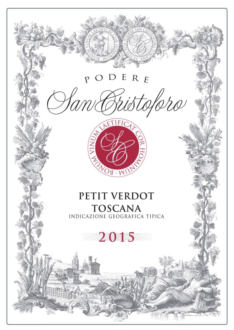 Podere San Cristoforo Petit Verdot 2015 Front Label