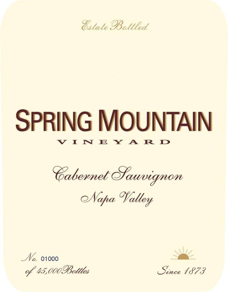 Spring Mountain Vineyard Estate Cabernet Sauvignon 2015 Front Label