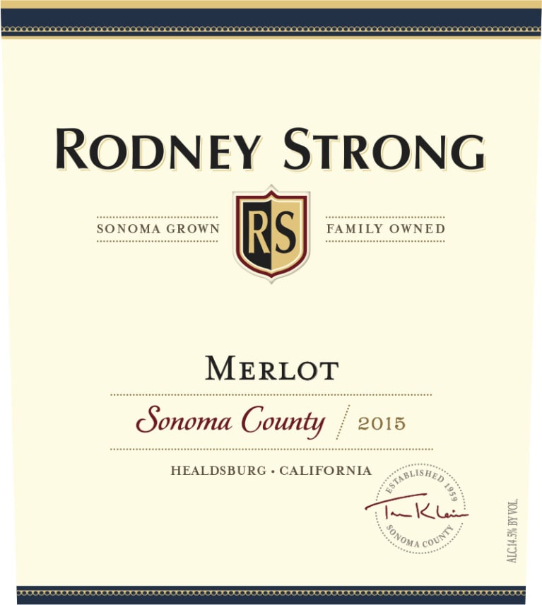 Rodney Strong Sonoma Merlot 2015 Front Label
