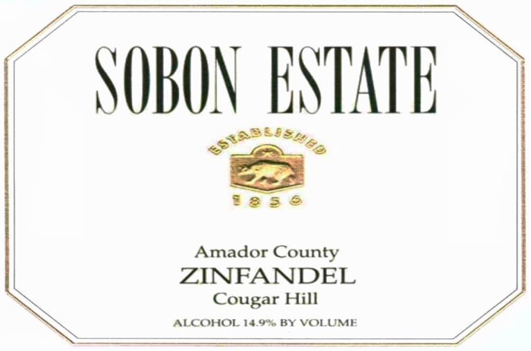 Sobon Estate Cougar Hill Zinfandel 2015