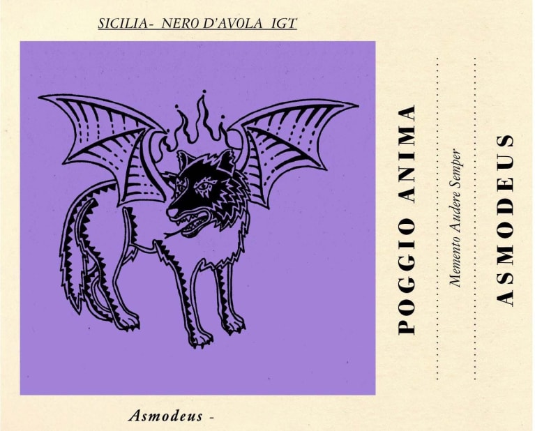 Poggio Anima Asmodeus Nero d'Avola 2018 Front Label