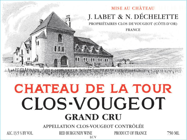 Chateau de la Tour Clos Vougeot Grand Cru 2016 Front Label