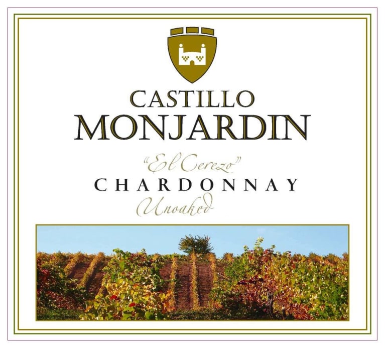 Bodegas Castillo de Monjardin El Cerezo Unoaked Chardonnay 2017 Front Label