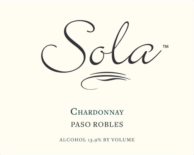 Sola Paso Robles Chardonnay 2016 Front Label