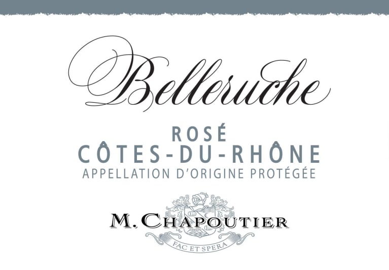 M. Chapoutier Cotes du Rhone Belleruche Rose 2021 Front Label