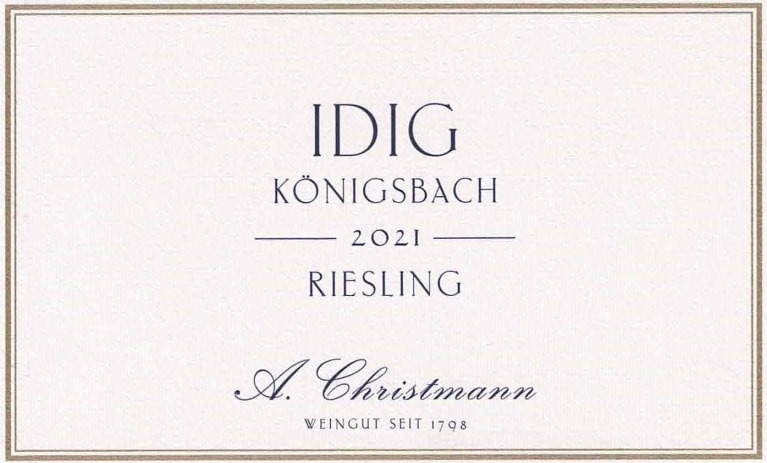 A. Christmann Konigsbach Idig Riesling Grosses Gewachs 2021 Front Label