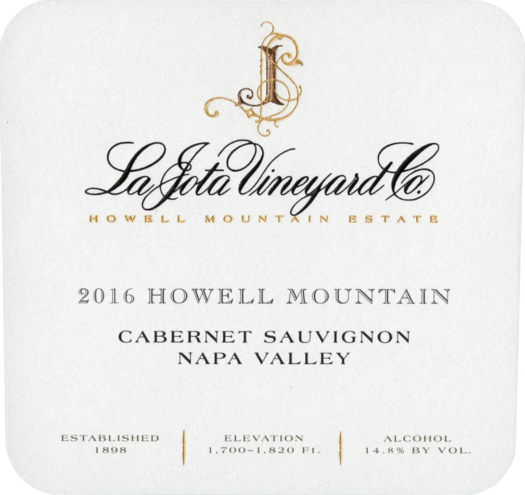 La Jota Howell Mountain Cabernet Sauvignon 2016 Front Label