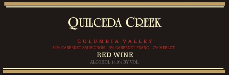 Flat front label of wine